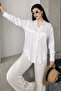 Women's Long Sleeve Satin Shirt - 5