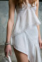 Youes Women's Regular Fit Lace Detailed Asymmetrical Cut Mini White Skirt - 3