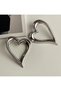 Silver Color Special Design Gift Double Heart Earrings - 3