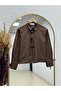 Lidya Short Shirt with Piping on the Front-Bn4382 Brown - 2