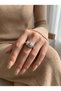 Adjustable Vintage Women's Ring 316L Steel Ring Silver Color Zircon Stone Cylinder Model