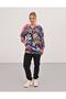 Floral Printed Women's Raincoat with Elastic Waist - 5
