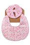 - Luna Ribbon Headband & Baby Bib Set - Printed Pink - 3
