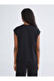 Black Double-Breasted Collar Textured Women's Kimono - 7