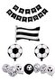 Black and White Football Themed 4Th Birthday Balloon Set - 3