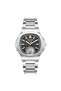 Automatic Mechanism Men's Wristwatch |   42mm Steel Case, Silver Steel Band, Black Dial - 6