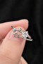 Minimalist Star Detailed Zircon Stone Silver Adjustable Women's Ring - 7