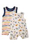 -Athena 2-Piece Sleeveless Printed Baby Body Suit - Multicolor, 03M to 12M