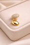 Stone Detailed S Shape Cartilage Earring with One Side Pin and One Side Snap, Gold Color Bijouterie Earring - 5