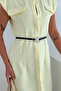 Women's Shirt Dress – Belted Buttoned Midi Dress - 2