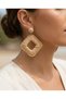 Wicker Women's Earrings Brown Dangle Geometric Shape Bohemian Summer Women's Earrings - 2