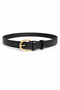 Women's Black Modern Belt – Shiny Gold Buckle - 2