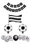 Black and White Football Themed 9Th Birthday Balloon Set - 3
