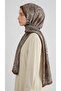 Lara Motif Patterned Cotton Shawl - Brown / Gray - 5