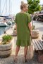 Green V-Neck Short Sleeve Skirt Ruffle Casual Muslin Wide Cut Woven Dress 106 75 - 4