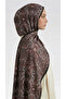 Lara Motif Patterned Cotton Shawl - Brown / Black - 4