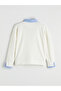 Nevavm Contrast Shirt Collar Striped Women's Sweatshirt - 5
