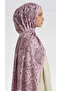 Lara Motif Patterned Cotton Shawl - Black / Light Pink - 2