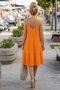 Orange Strappy Skirt with Ruffles and Adjustable Straps Casual Muslin Woven Dress 98 55 - 4