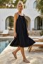 Black Strappy Casual Muslin Woven Dress with Hidden Pockets and Adjustable Straps 105 55 - 5