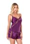 Women'S, Purple, Satin Shorts Set