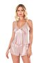 Women'S, Powder, Satin Shorts Set