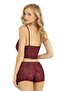 Women'S, Burgundy, Satin Shorts Set - 2