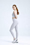 Women's Gray Gathering High Waist Basic Sports Leggings