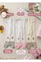 3-Piece Baby Girl & Child Cotton Teddy Bear Patterned Pantyhose + Gift Buckle Set