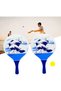 Wooden Paddle Ball Racket with Carry Bag Indoor Outdoor Toy Set of 2 - 2