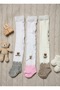 3-Piece Baby Girl & Child Cotton Teddy Bear Patterned Pantyhose + Gift Buckle Set - 3