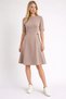 Women's Waist Buckle Detail Modal Fabric Mid-Length Dress Beige - 2