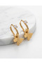 Steel Gold Butterfly Earrings