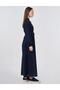 100% Cotton Embroidered Dress Dark Navy Blue - 5