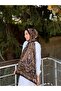 Mineşarpt Ethnic Patterned Shawl – Silk Textured, Non-Slip, Lightweight & Stylish for Daily and Special Use, Brown/Beige - 3