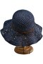 Women's Summer Straw Hat with Weave Pattern Wide Brim Bohemian Beach Hat - 6