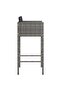 Bar Stools 2 pcs with Cushions Grey Poly Rattan - 4