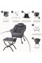 Lazy Chair with Ottoman, Modern Upholstered Accent Chair, Ergonomic Lounge Chair - 4