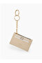 Cream Shk136 Faux Leather, Zippered, Five-Compartment Card Holder and Bag Charm - 6