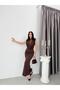 Women's V-Neck Front and Back Lace Detailed Long Maxi Sandy Dress - 2
