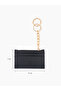 Black Shk136 Faux Leather, Zippered, Five-Compartment Card Holder and Bag Charm - 4