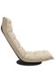 Scaun de podea pivotant, crem, material textil - 4
