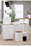 Hgy Home Off-White Refillable Toilet Paper Holder and Wave Patterned Wooden Look 6-Piece Bathroom Set - 5