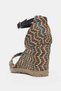 Varelle Adjustable Ankle Buckle and Front Strap Detail Straw Women's Heeled Shoes - Brown - 4