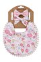 - Isabella Ribbon Headband and Reversible Baby Bib For Babies - Floral Light Pink - 4