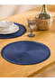 Navy Blue Round Placemat 2-Pack 39 cm - 2