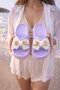 Women's Bow Detailed Teddy Bear Beach Slippers - Light Sole, Non-Slip, Daily Summer Beach Pool Slippers, Comfortable - 4