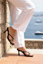 Dolia Gold Banded Flip-Flop Clog Heeled Slippers - Brown - 5