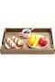 43cm Acacia Wood Serving Tray with Metal Handles - 7
