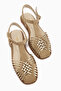 Kelly Genuine Leather Beige Suede Cage Detailed Belted Women's Sandals - 4